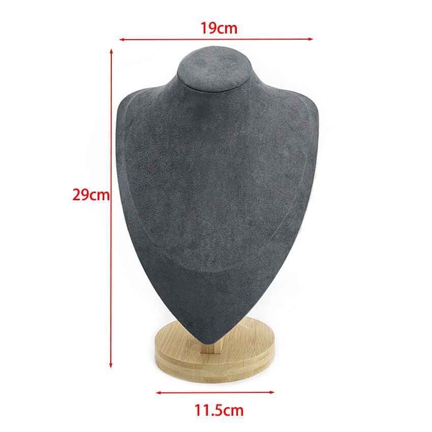 Bamboe Ketting Display Stand Hanger Display Sieraden Houder Sieraden Mannequin Buste Ketting Etalage Sieraden Display: Grey L