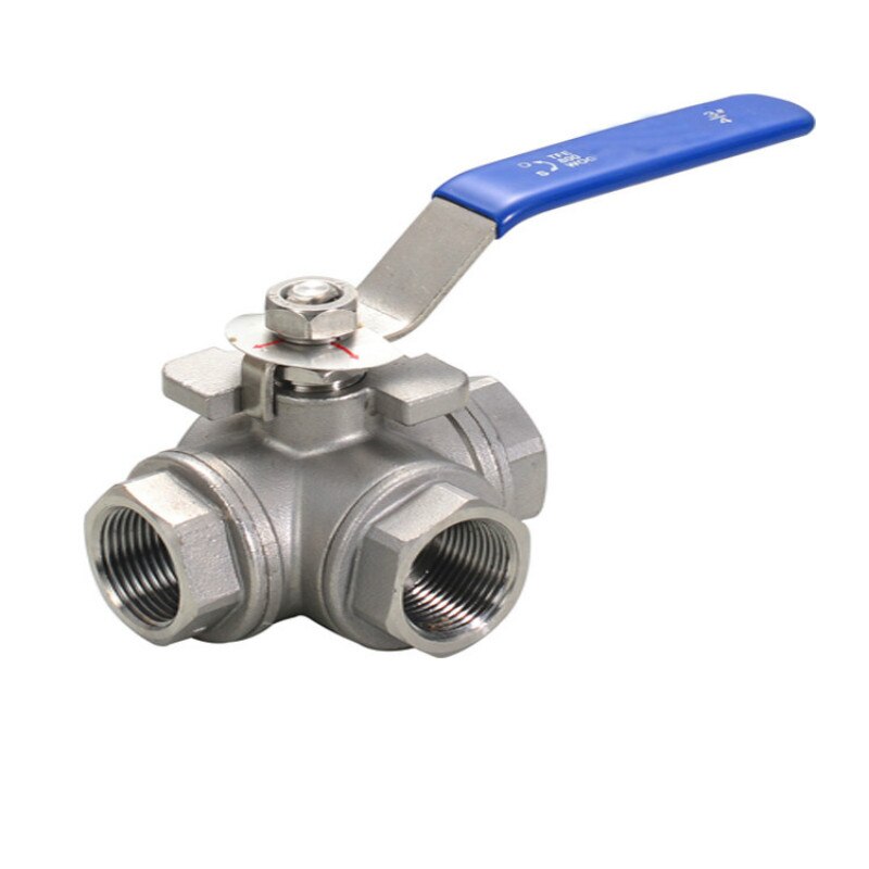 stainless steel switch ball valve 1/2&quot; inch BSP female DN15 SS304 L type T flow 3 way water ball valve