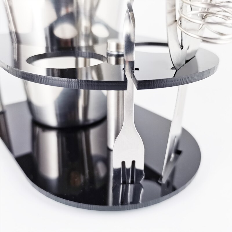 Stainless Steel Cocktail Shaker Set 550/750ml With 15/30ml Measuring Cup Jigger Kit Wine Spoon Strainer Muddler Bar Tools