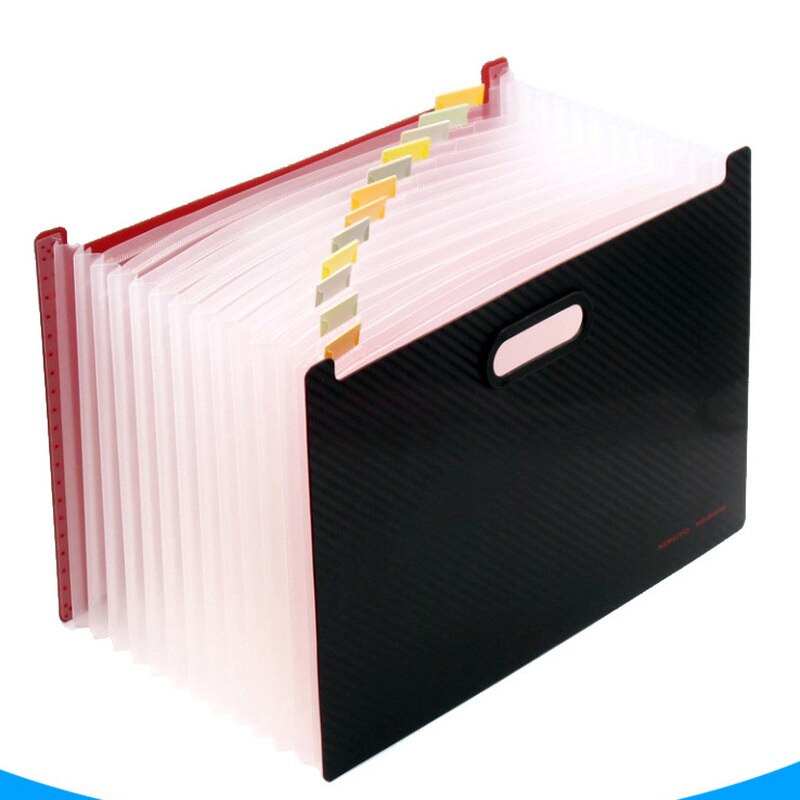 Black /White Vertical Horizontal Organ Bag Storage File Case A4 Multi-layer File Storage Office Supplies