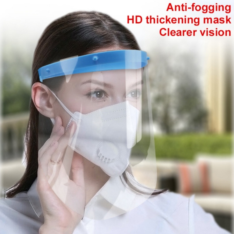 PET plastique cuisine Anti gouttelette poussière huile chaude Spary plein visage bouclier gouttelette coupe-vent visage bouclier lavable résistant à l'huile