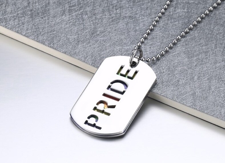 Titan stahl Homosexuell Liebhaber LGBT anhänger Schmuck halskette Regenbogen Stolz zubehör Lesben