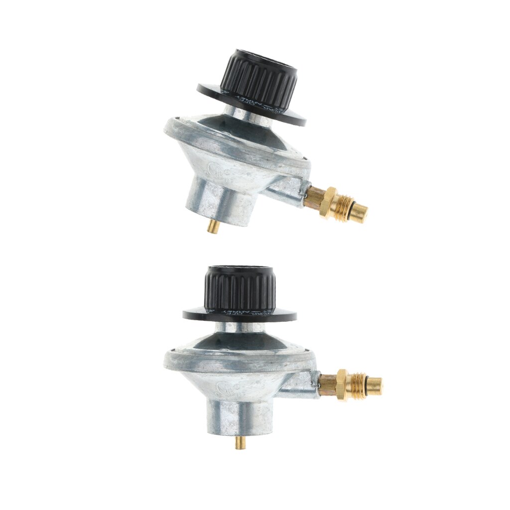 2x 1"-20UNF Propane Gas Tank Regulator Control Valve BBQ Grill Burner Fryer