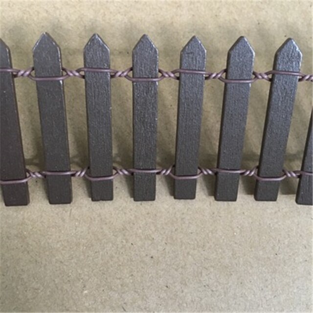 1 stk. 90*5cm gelænder mini mos mikro-landskab hegn havedekoration lille blegende træ palisade gør-det-selv blomsterskive balustrade: Brun
