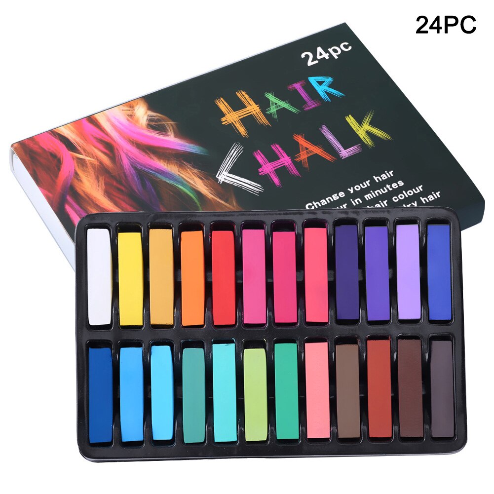 Horse Hair Chalk Temporary Washable Hair Coloring Dyeing Chalk Easy to Color HUG-Deals: 24pc