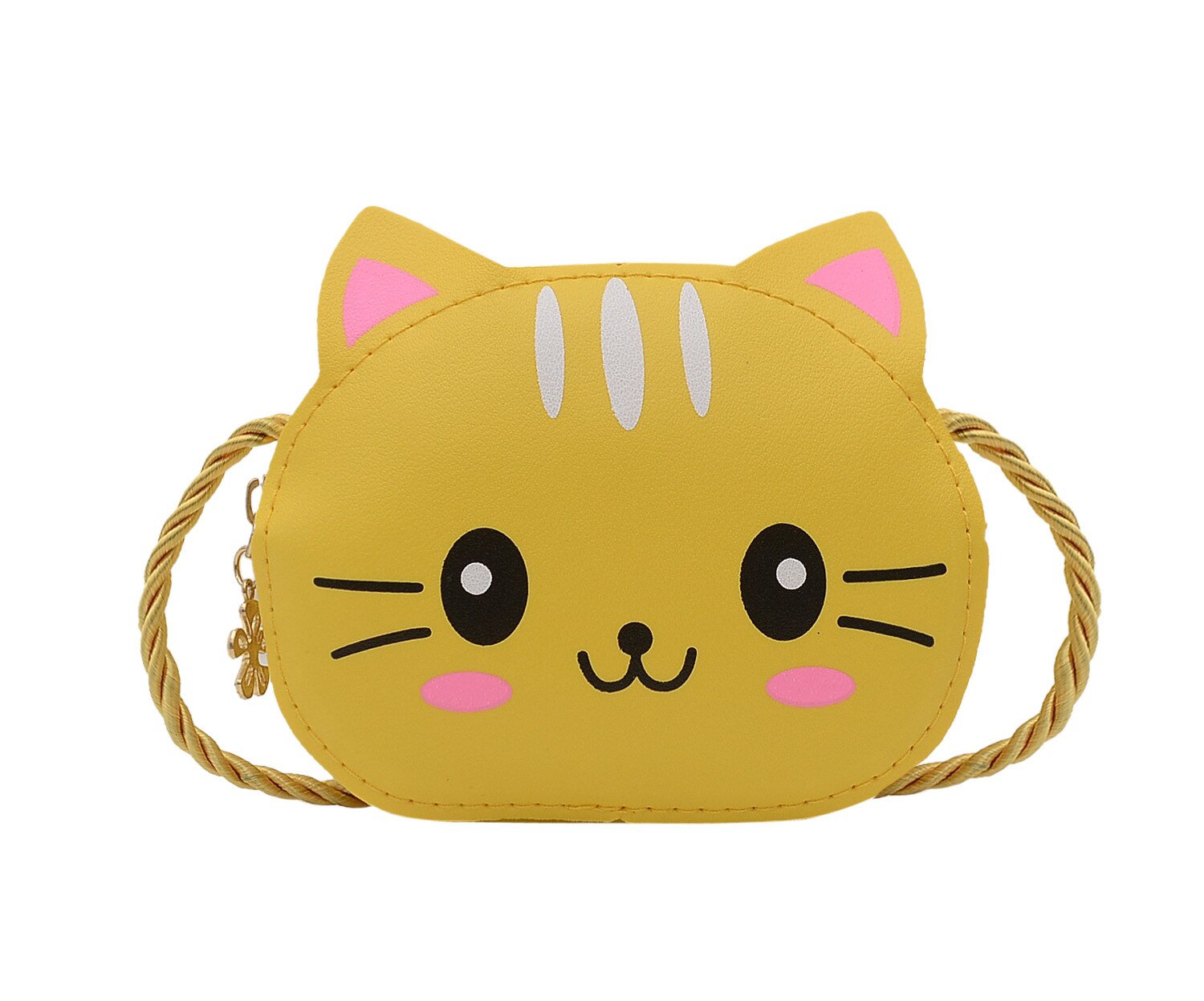 Prinzessin kinder Mini Handtaschen Baby Mädchen PU Leder Kleine Schulter Umhängetaschen Nette Katze Kinder Geldbörse Brieftasche: YELLOW