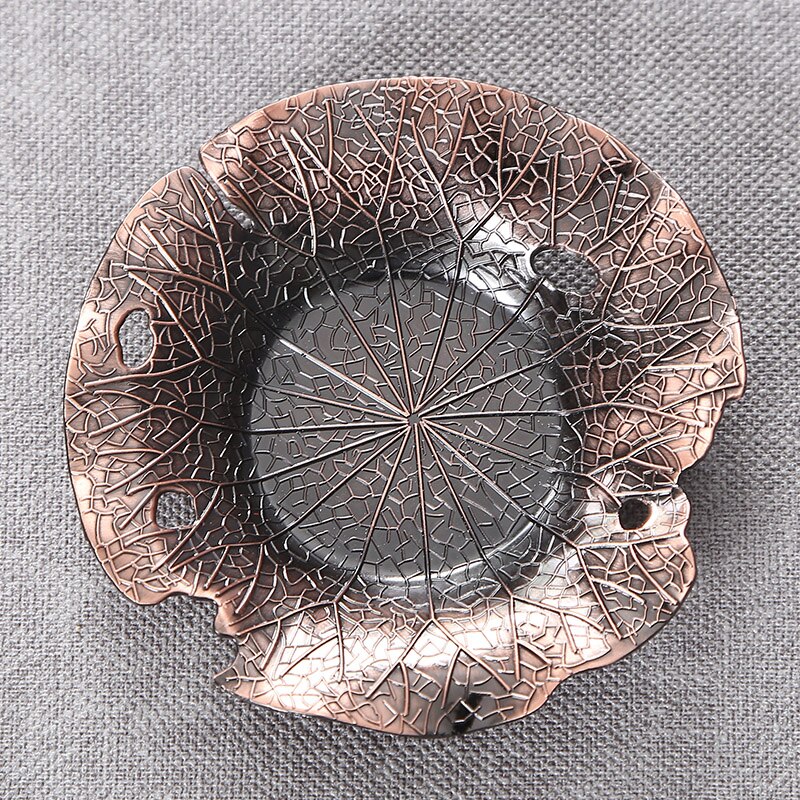 Fuld manuel kobber kop blik jern kobber underkop bronze coasters lotus blad temåtter te te tilbehør