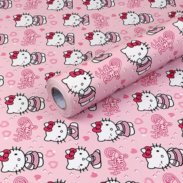 45 CM X 1000 CM HelloKitty Waterdichte PVC zelfklevende behang muurstickers woonkamer TV muur slaapkamer kids creatieve: Rood