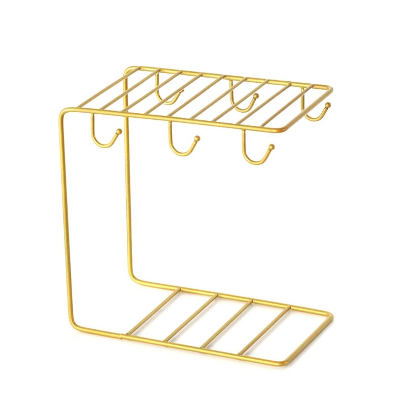 Caneca de metal suporte da árvore para o contador 6 ganchos copo café expositor cabide organizador rack para armário cozinha