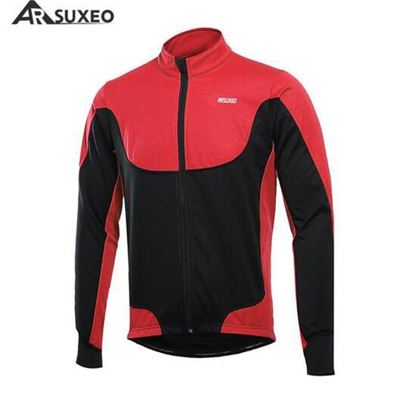 Arsuxeo fietsjack winter thermische warming-up fleece mtb fietsjack lichtgewicht winddicht waterdicht fietsjack