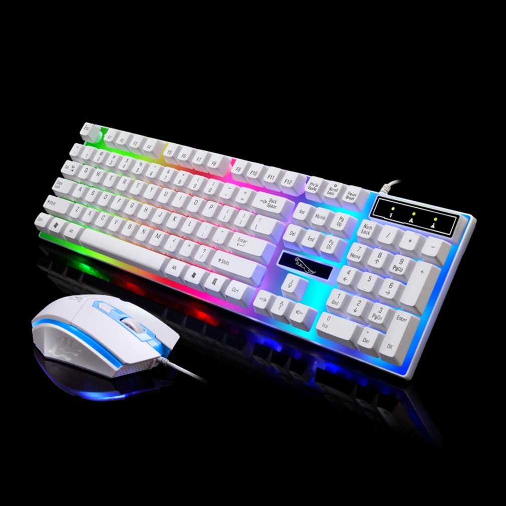 Gaming Keyboard Mouse Set With Backlight Keyboard Led Optical Mouse Set For Notebook Laptop Desktop PC