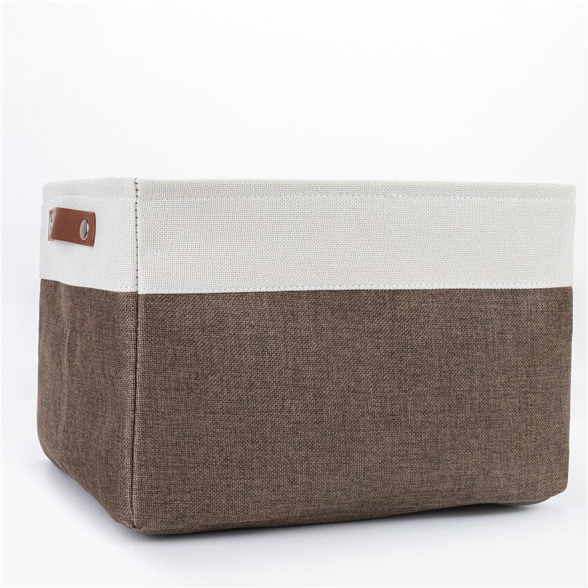 Grote Stof Opslag Mand Speelgoed Dozen Decoratieve Manden Met Lederen Handvat Inklapbare Manden Voor Organizing Opslag Mand: 4