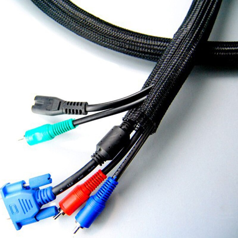 1/4 "id :6mm flettet muffe kabel wrap split væv split flettet muffe selvlukkende flettet kabel wrap