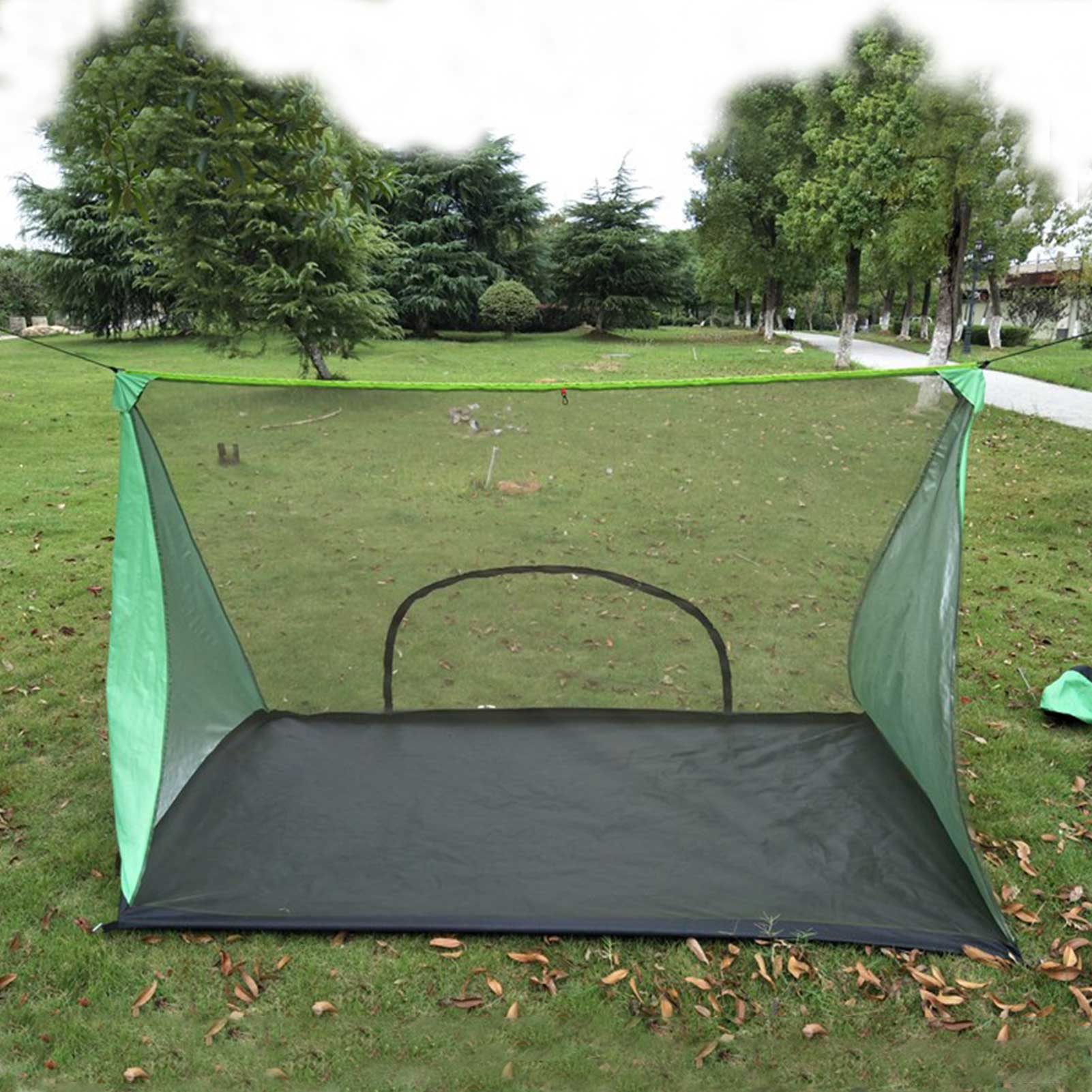 Outdoor Camping Anti-Mosquito Tent Portable Mosquito Net with Storage Bags Rodless Mesh Hanging Bed Single for Travel Camping