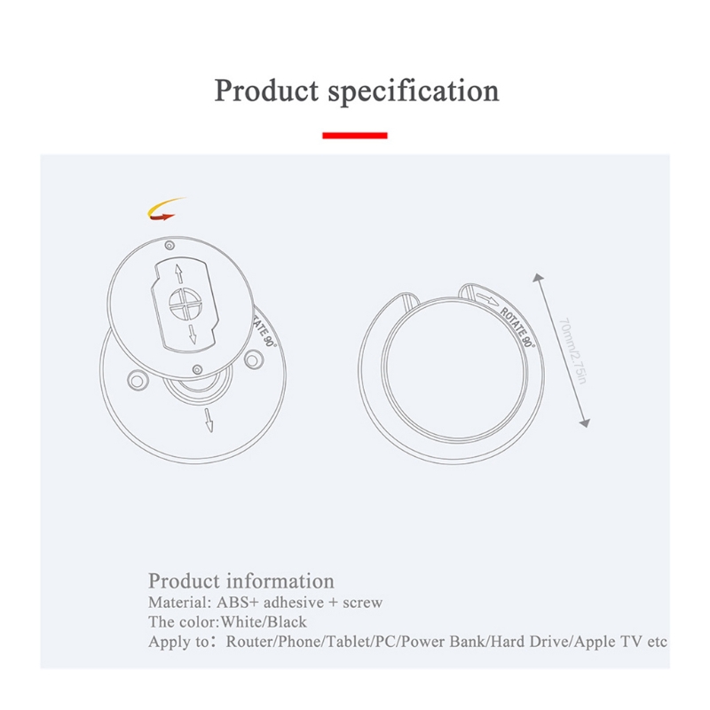 Tablet Pc Wall Mount Bracket Adjustable Ipad Bracket Notebook Back Storage Bracket for Router/Phone Supporting