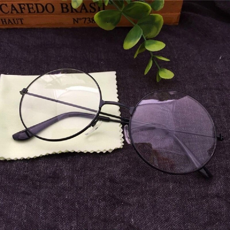 2 Styles Retro Round Circle Metal Frame Eyeglasses Original Clear Lens Glasses Transparent Spectacle Frames Unisex