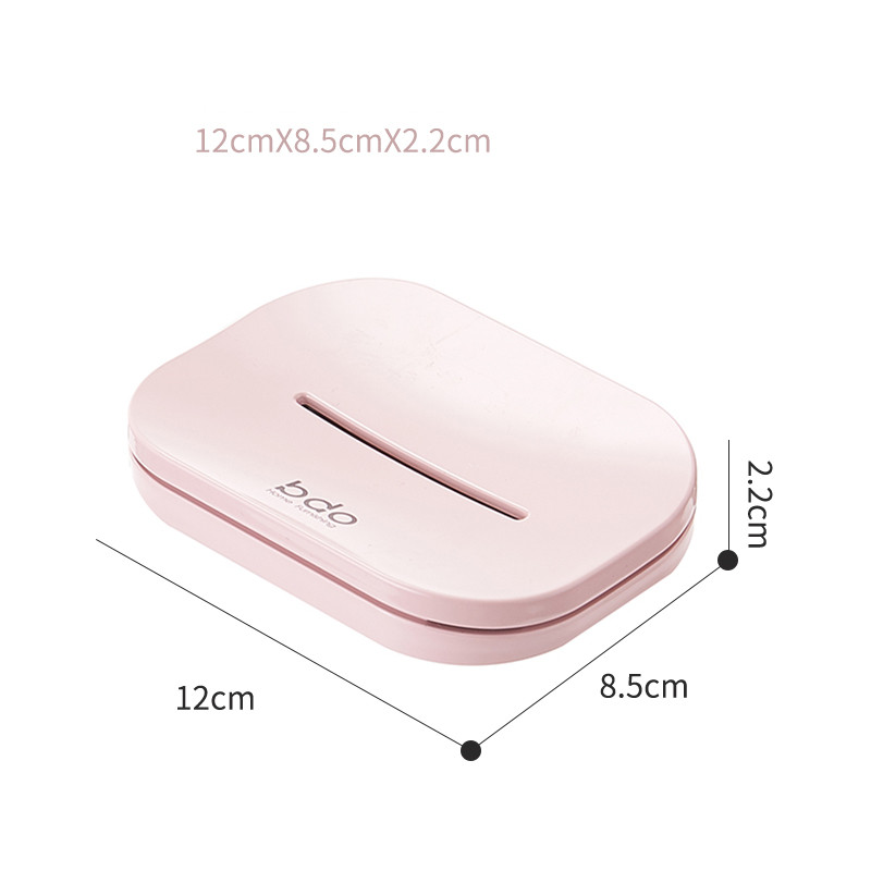 Caja de jabón nórdica de Color sólido, accesorio de plástico redondo y cuadrado para el hogar, doble capa, sin perforaciones, para colgar en la pared, suministros de baño y ducha: A2