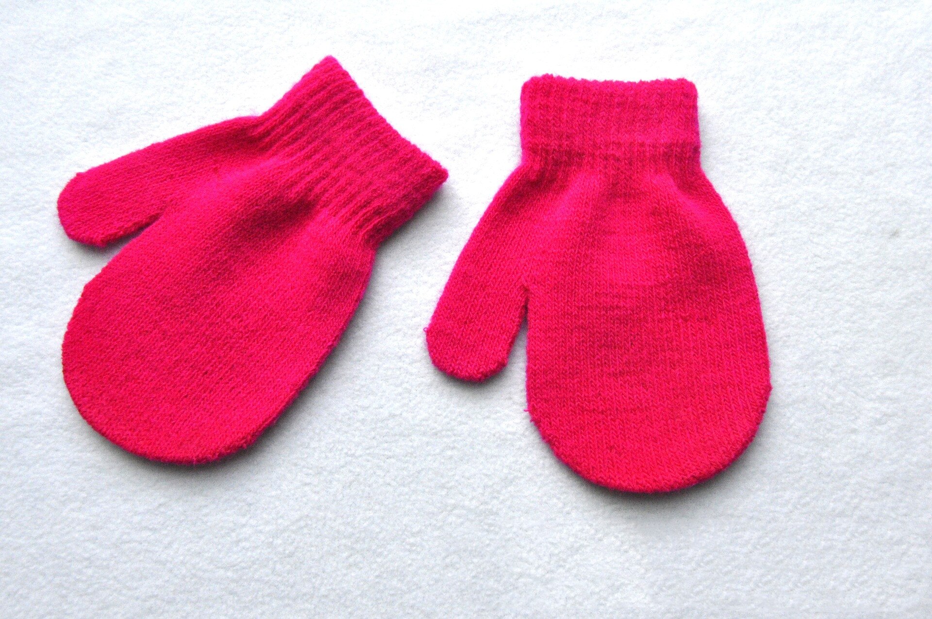 Guantes de invierno para bebé, manoplas suaves elásticas cálidas de punto para niños, niñas y niños: light red