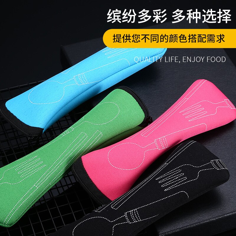 Draagbare Servies Zak Bestek Zak Diner Set Reizen Verpakking Opbergdoos Servies Picknick Vork Lepel Zak