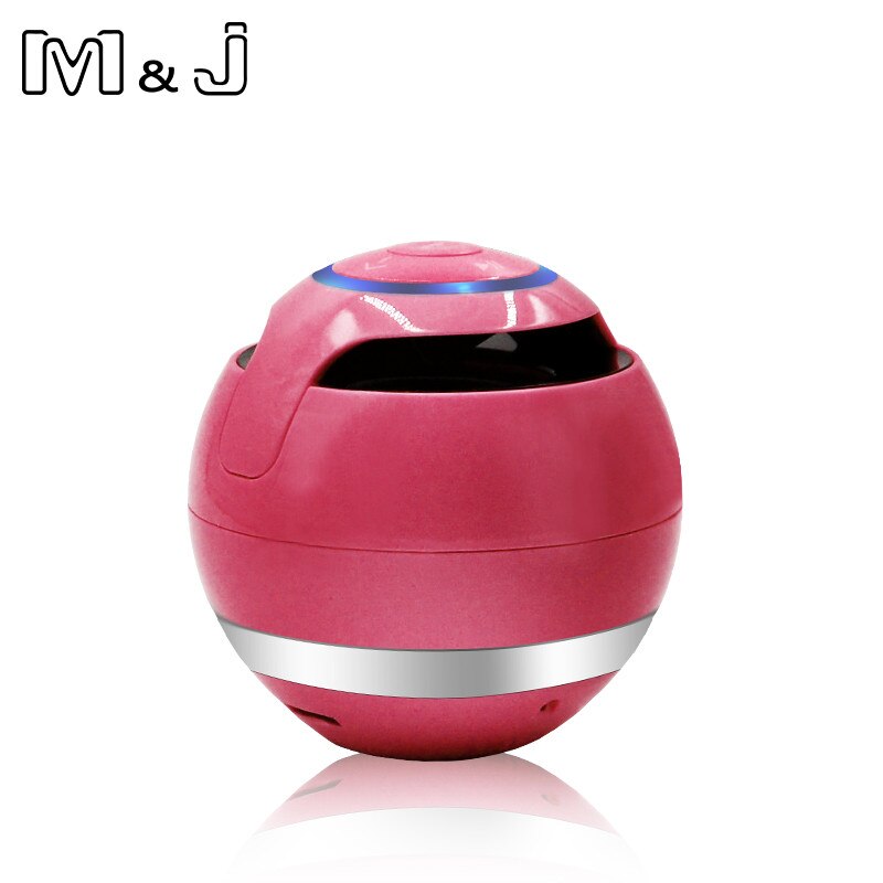 M & J A18 Bluetooth Speaker Mini Draagbare Draadloze Speaker Soundbar Bass Boombox klankkast met Mic TF Card FM radio LED Licht: Roze