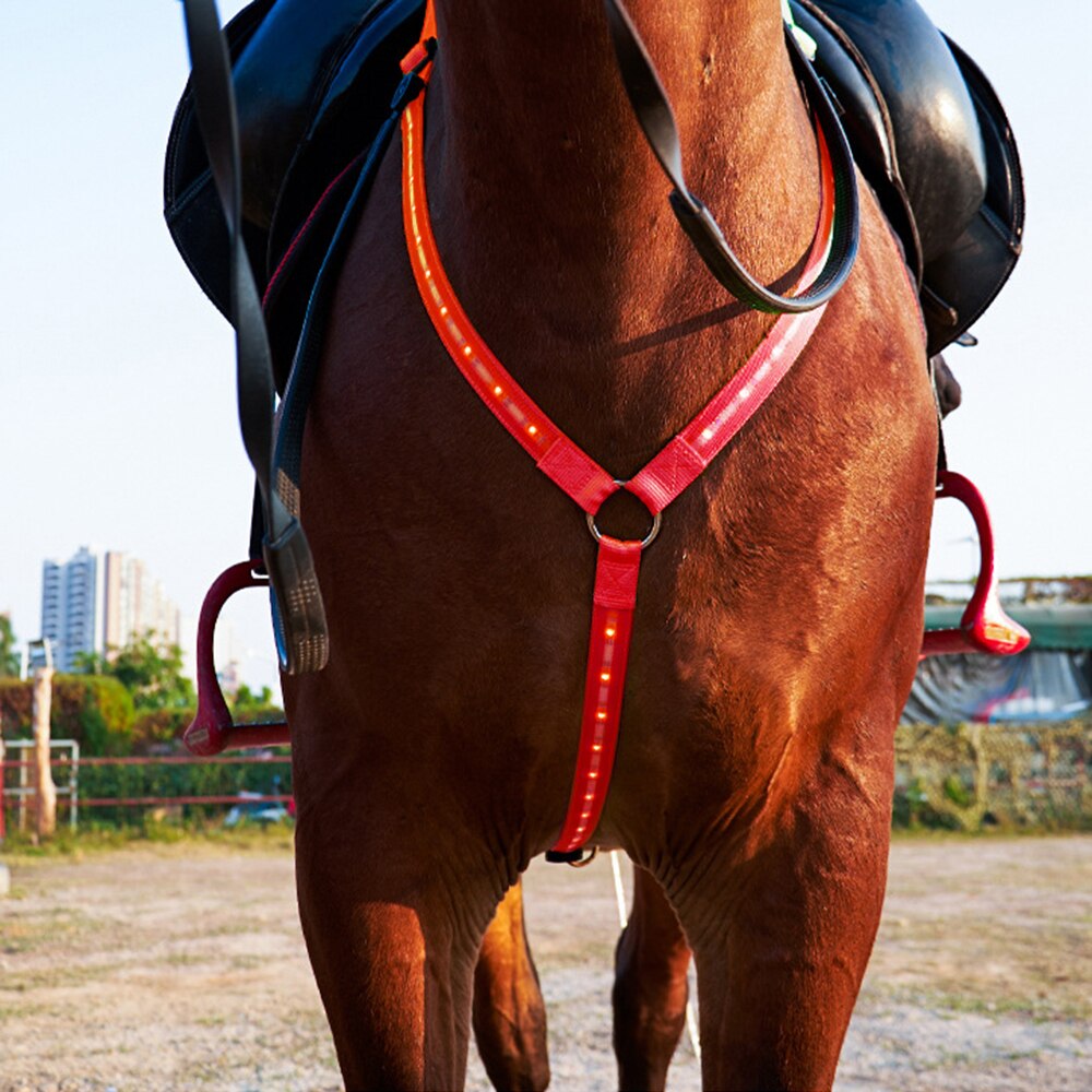Hoge Zichtbaarheid Led Paard Borstplaat Kraag Paard Borst Riem Kopspijkers Paardrijden Paardensport Veiligheid Gear