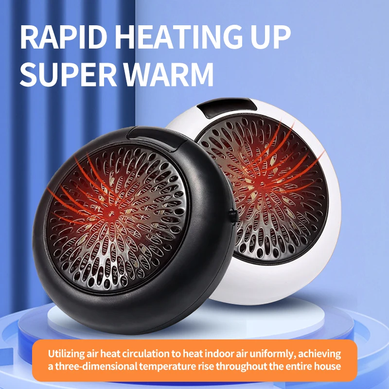 Riscaldatore d'ambiente portatile domestico plug-in riscaldatore d'aria elettrico senza fili 2S riscaldamento rapido ventilatore caldo desktop per il bagno domestico invernale