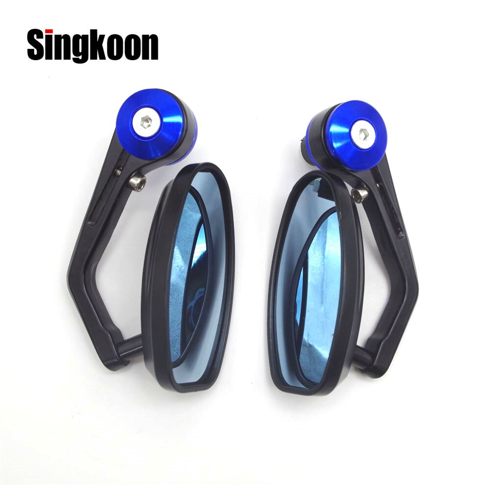 Universal Motorcycle Accessories Bar End Mirror Retro Motorbike Side Rearview Mirrors FOR hornet 600 ktm duke 390 cb600f hornet: Blue