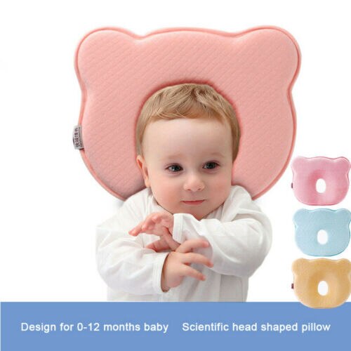 Cute Baby Pillow Soft Breathable Baby Infant Newborn Memory Foam Pillow Prevent Flat Head Anti Roll Support 20A25