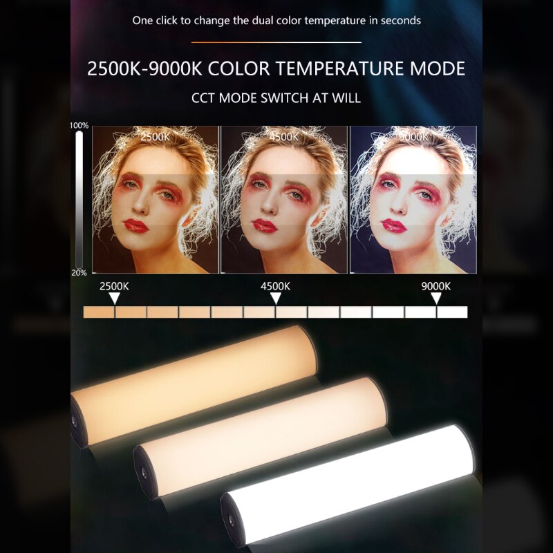 Handheld Light Tube Stick RGB LED Video Light for Photography with Tripod 3000mAh Rechargeable Mini Light Stick for Video Tiktok