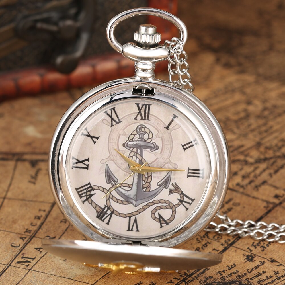 3D Touw Zilver/Brons Zeilen Quartz Zakhorloge Ketting Hanger Ketting Fob Horloge Sieraden Voor Mannen Vrouwen Als collectibles