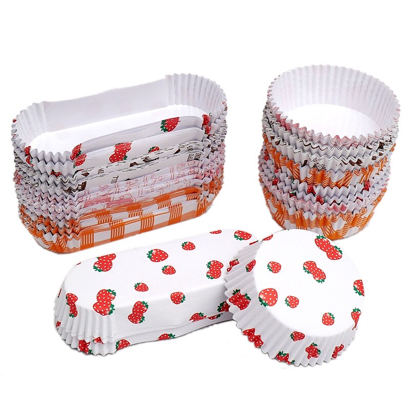 100pcs Laminating paper cup round resistant high temperature oil proof cake bread paper tray kitchen diy baking accessories