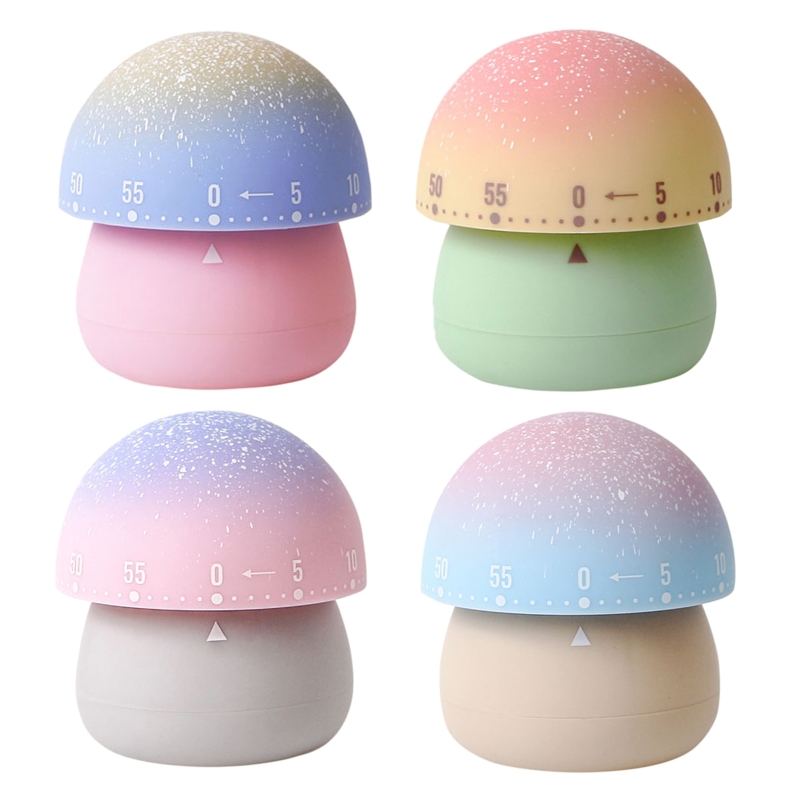 Cute Mushroom Timer Time Management Mechanical Kitchen Timers for Home Kitchen Cooking Playing Pianos Study Manual