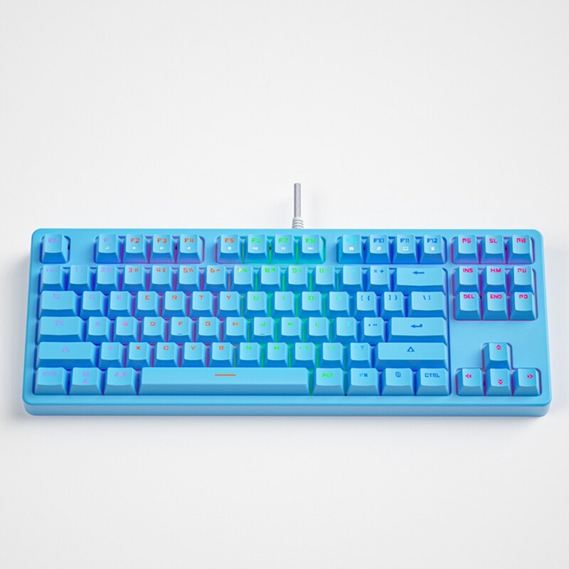 Mechanical Keyboard RGB Gaming Keyboard Wired Blue Switch 87 Keys Mini Ergonomics Multifunctional Keyboard For PC Laptop Desktop: Blue