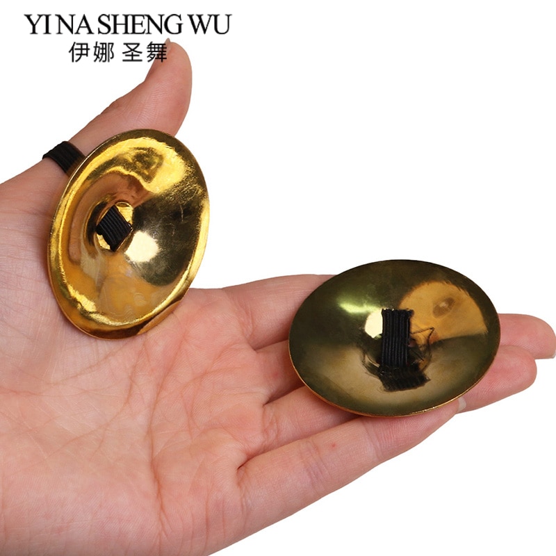 Belly Dance Props 1 Pair (2pcs) Women Belly Dance Accessories Copper Finger Cymbals Belly Dance Zills Egypt Tribal