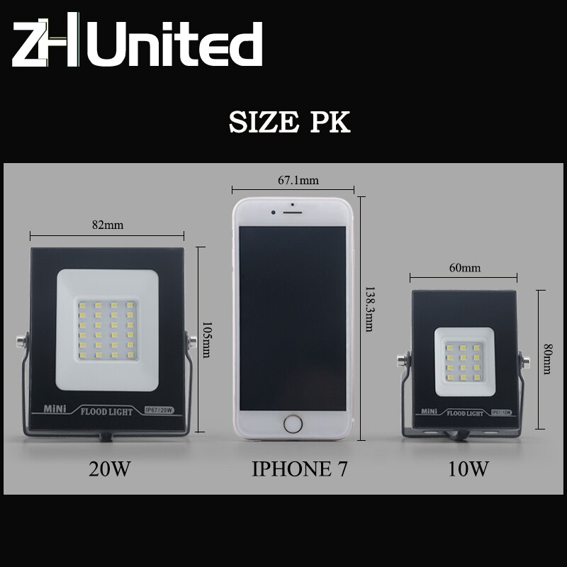 MiNi Spot light 200W 220v Flood Light LED Tempered glass Waterproof IP67 Thinnest Flood Lamp For Square 10W 20W 30W 50W 100W