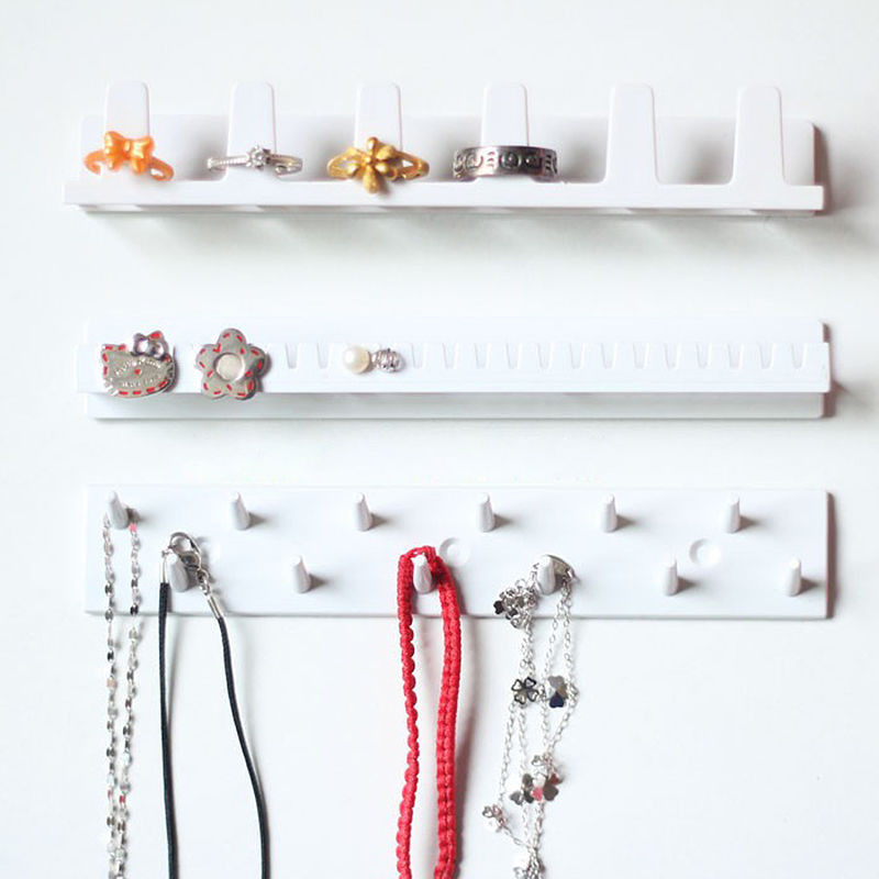 Crochet de rangement mural auto-adhésif 9 pièces | Support mural de rangement de bijoux, présentoir de bijoux, support de boucle d'oreille bague et collier, support de cintre