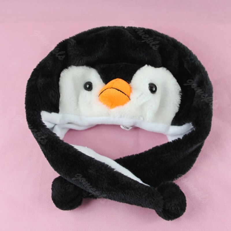 Cartoon dier pinguïn mascotte pluche warme muts muts 1pc