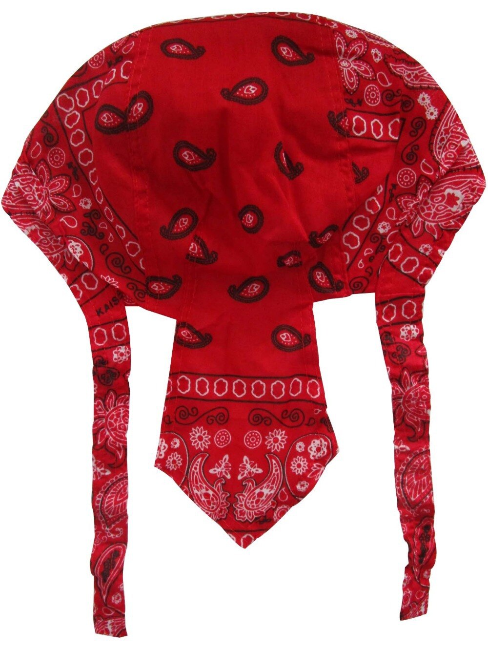 Men Black Red Paisley Durag Bandanna Du Rag Scarf Head Rap Tie Down Band Biker Cap