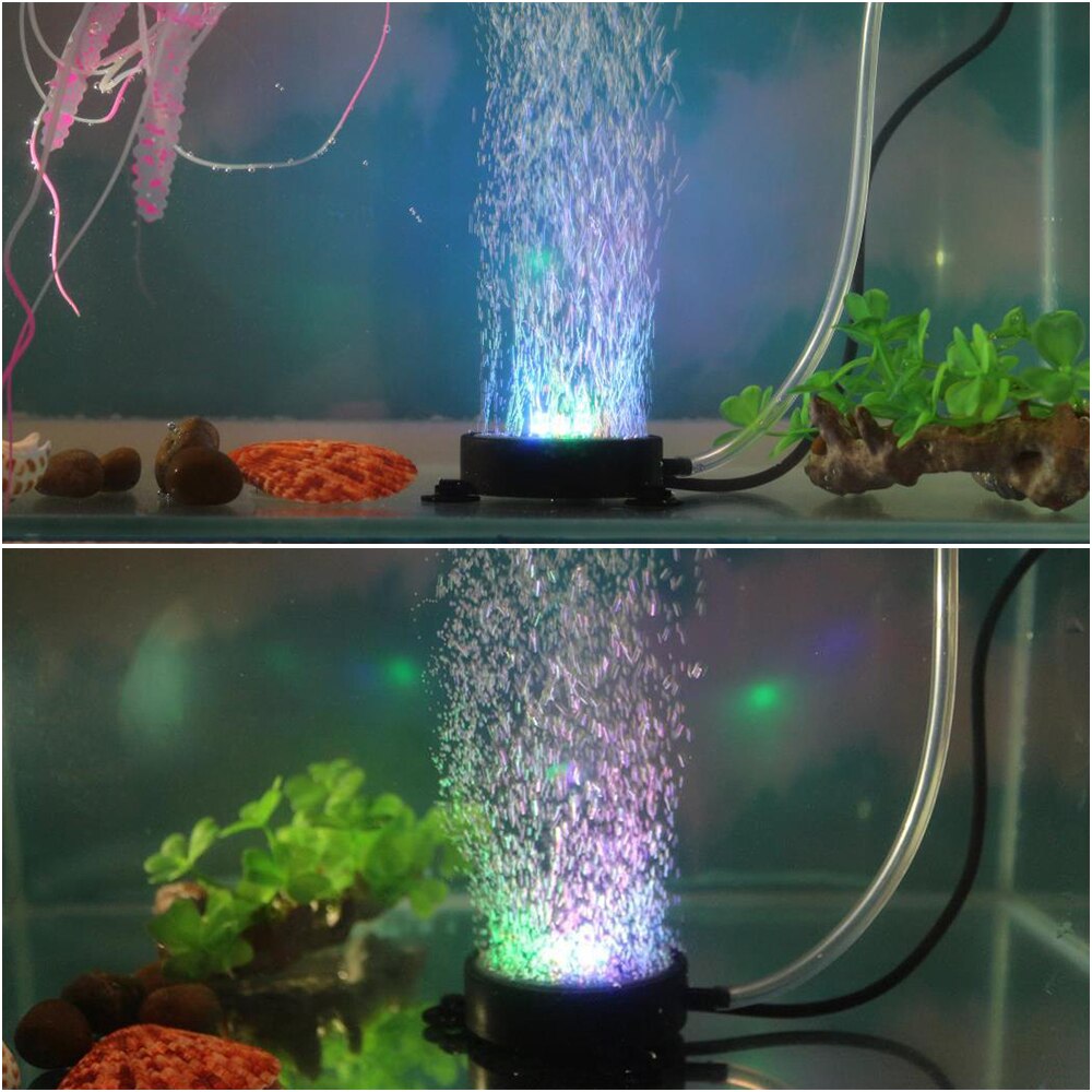 Aquarium Decoratieve Verlichting Ronde Licht Spotlights Vijver Pool Verhogen Zuurstof Aquarium Air Stone Bubble Licht Au/Us/Eu/Uk