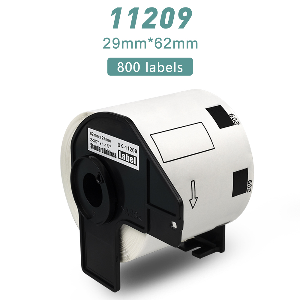 Thermal Label Printer Paper Label Roll DK 22205 22210 11208 11209 11201 DK11202 DK11204 Compatible Brother Labeller QL500 QL570: 11209