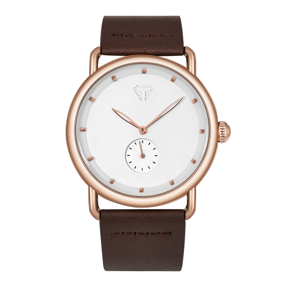 TOMI – montre minimaliste pour hommes, classique, cadran rond, à Quartz, polyvalente, de , de Festival: Marron
