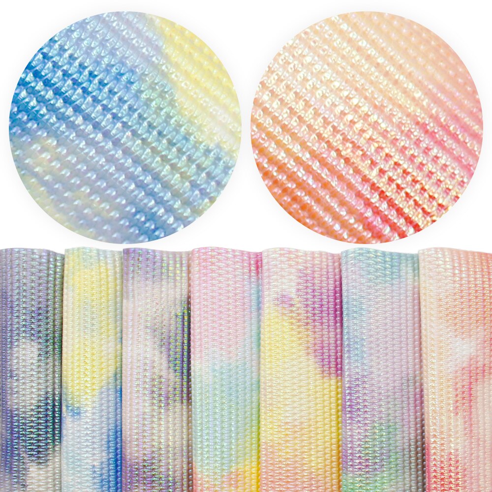 20*34cm tie-dye bump tekstur imiteret læder stof ark vinyl tøj polstring diy håndlavede øreringe sløjfer ,1 yc 11226