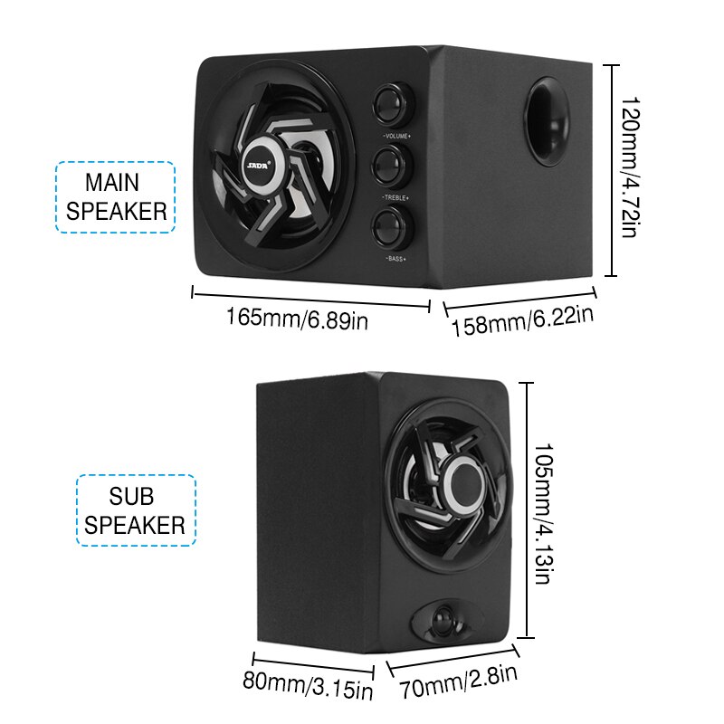 USB verdrahtet Mini Computer Lautsprecher Bunte LED Licht Bass 3D Stereo Subwoofer 3,5mm AUX Loundspeaker für Laptop Smartphones
