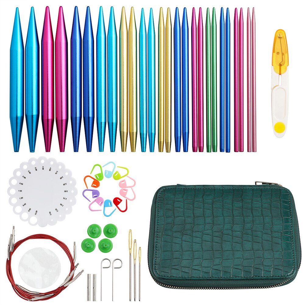 Circular Knitting Needles Set Interchangeable Crochet Needles CircularCircular Sweater Kit for Crochet Patterns Weaving Craft: B