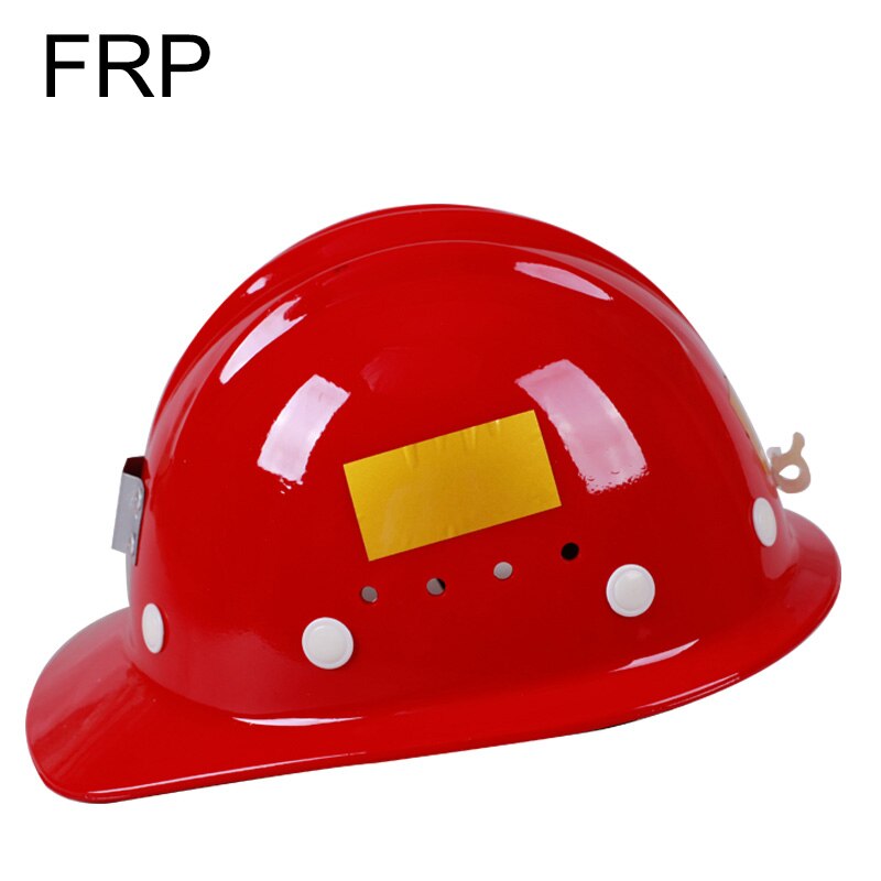 Mining Safety Helmet Construction Coal Miner FRP Hard Hat Labor Protection Helmet Anti-smashing Work Cap: Red