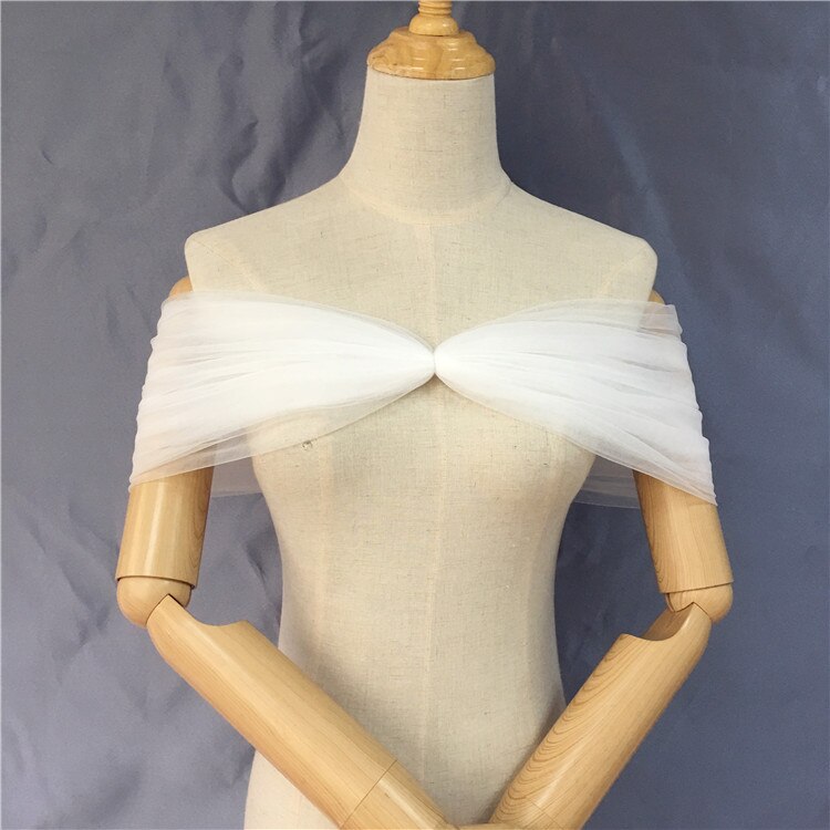 Burgund/Champagner/Blau/Schwarz/Rosa/Grau Einfache Tüll Hochzeit Boleros Schöne Elegante Schal Anzug Für fehlschlag Size80-93cm DJ107: Elfenbein