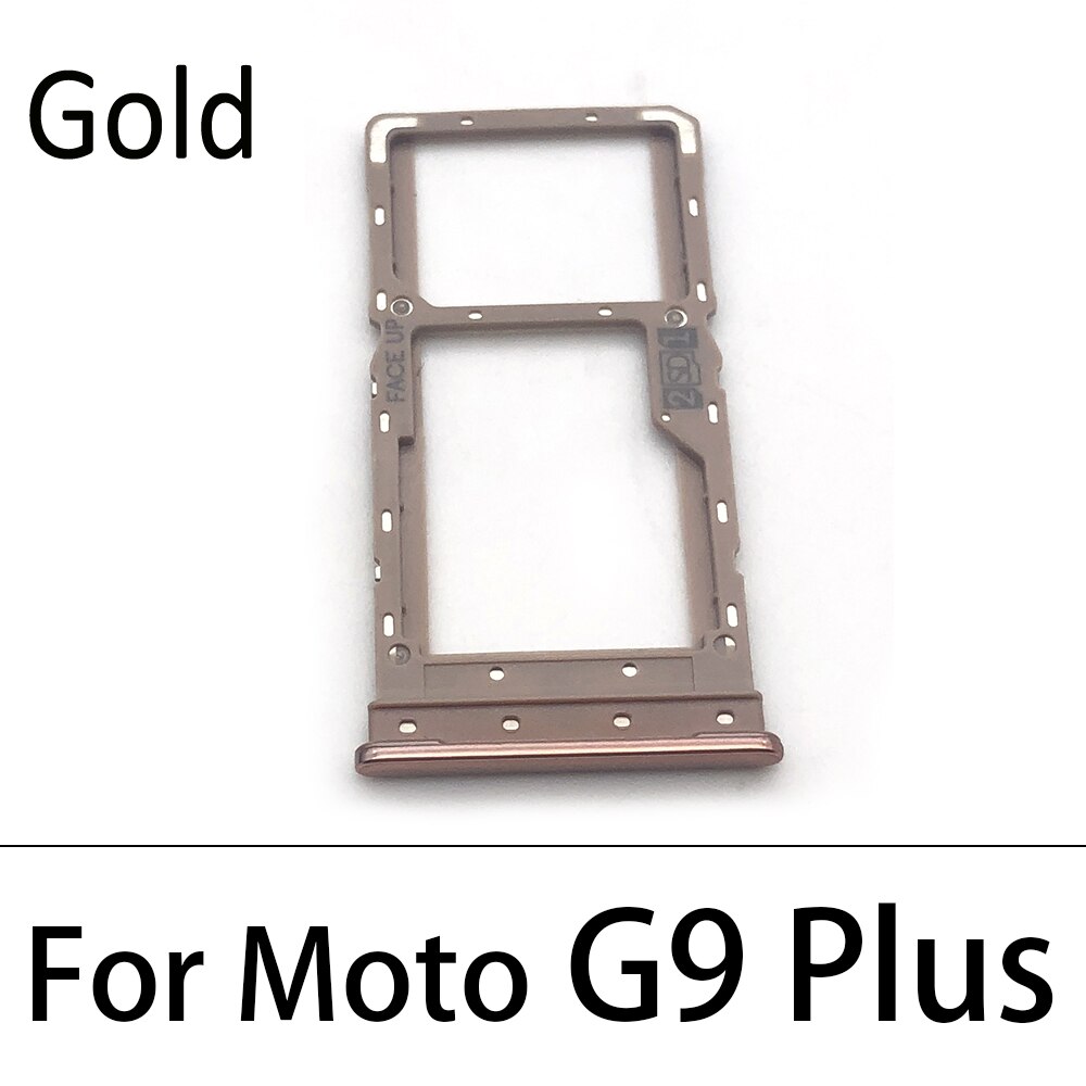 For Motorola Moto G9 Play / G9 Plus / G9 Power Sim Card Tray SD Card Reader Socket Slot Holder Replacement Part: G9 Plus Gold