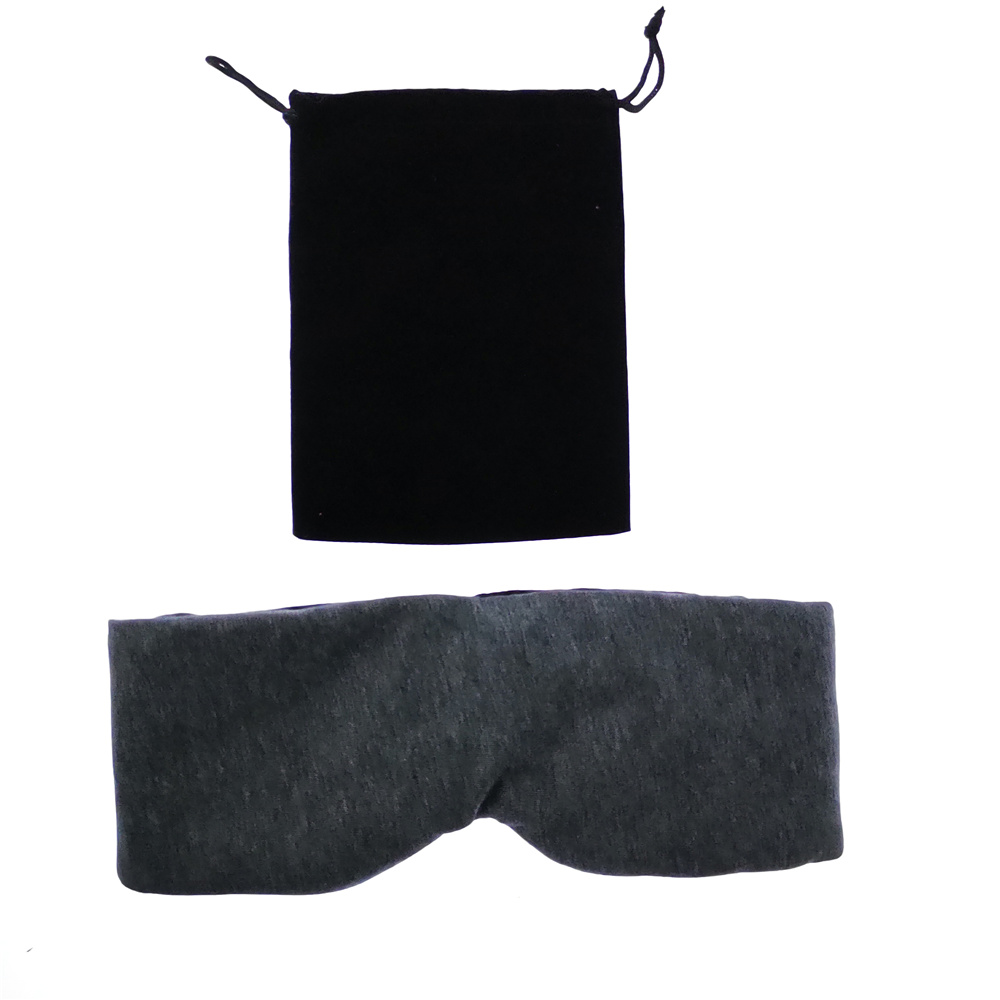 Masque de sommeil 100% coton soie, bandeau pour les yeux, Patch pour les yeux, pour femmes et hommes, doux et Portable, pour voyage: Black