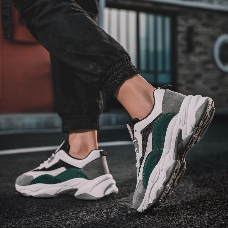 Mænd trænere løb sport gå afslappet sko jogging udendørs sneakers høj stigende bund chunky man sneakers