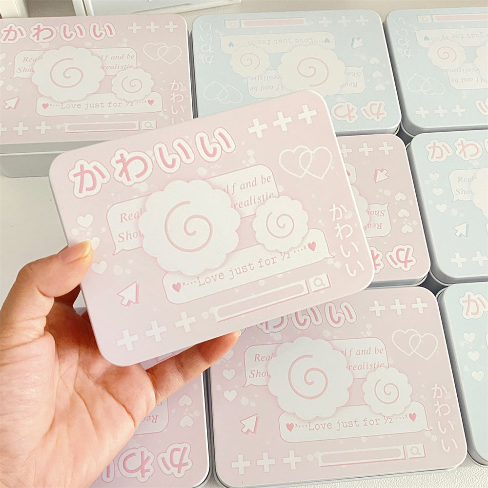 Ins Koreaanse Rechthoekige Blikken Doos Creatieve Mini-Kaart Opbergdoos Verpakking Blikken Doos Haarspeld Sieraden Kleine Blikken Doos Decoratie